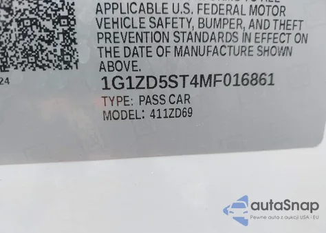 2021 Chevrolet Malibu Fwd Lt from USA, damaged, VIN 1G1ZD5ST4MF016861